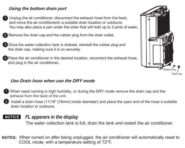 LG Portable Air Conditioner Emptying The Water Collection Tank (FL Error Solution)_2