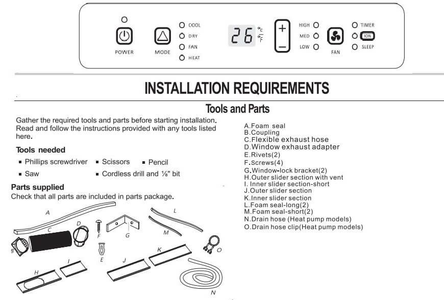 Hisense Portable Air Conditioner Control Panel Display