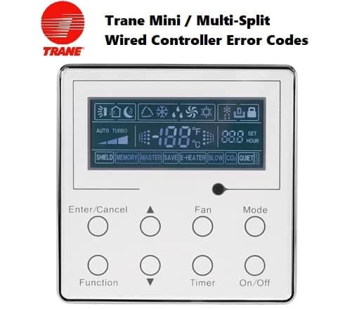 Trane Mini Multi-Split Wired Controller Error Codes