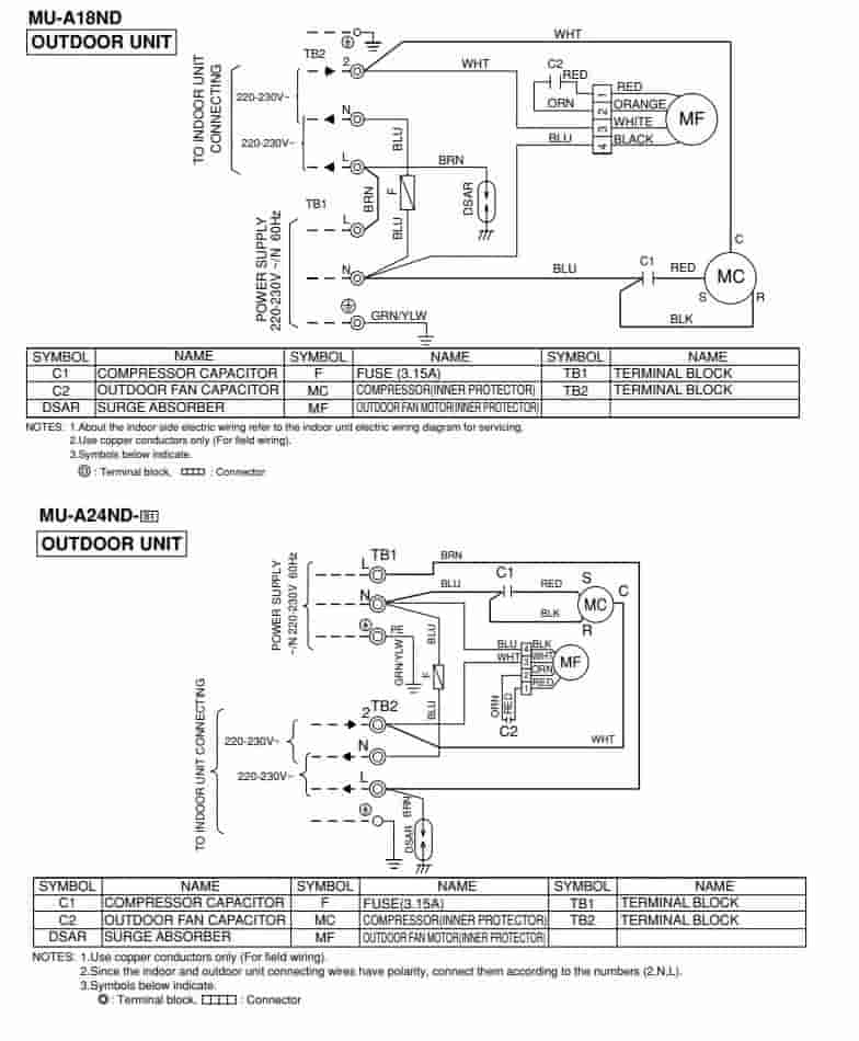 Mitsubishi Electric Mr.Slim ac electrical wiring diagram