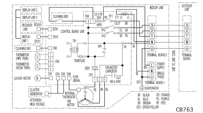 Sharp Air Conditioner Wiring Diagram for AY-AP18DR
