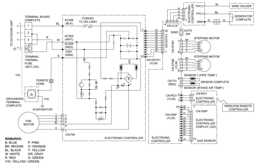 Panasonic AC Wiring Connection Diagram-Indoor Unit