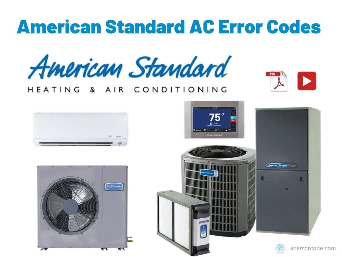 American Standard AC Error Codes