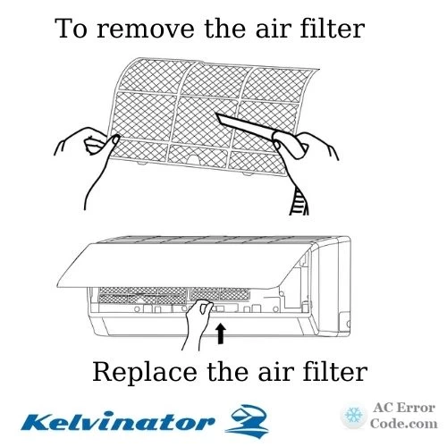 Kelvinator AC - Remove and replace the air filter