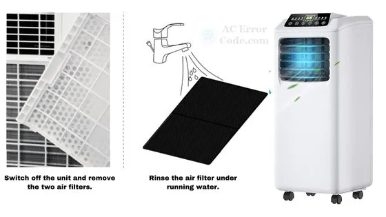 How do I clean the filter on my Costway portable air conditioner